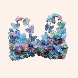 Hand Knit/Crochet Butterfly Bra Top